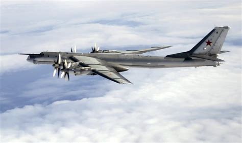 Tu-95 Bomber in Flight