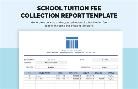 Tuition Query to Excel Templates