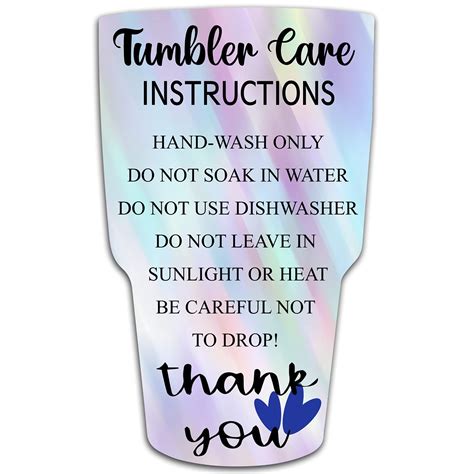 Tumbler Care Instructions