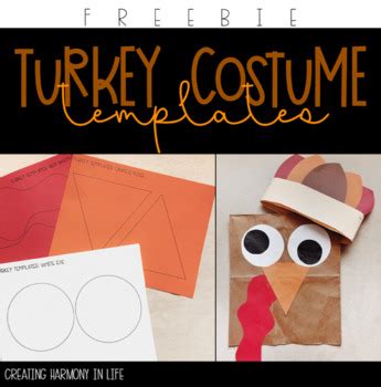 Turkey Costume Templates for Kids