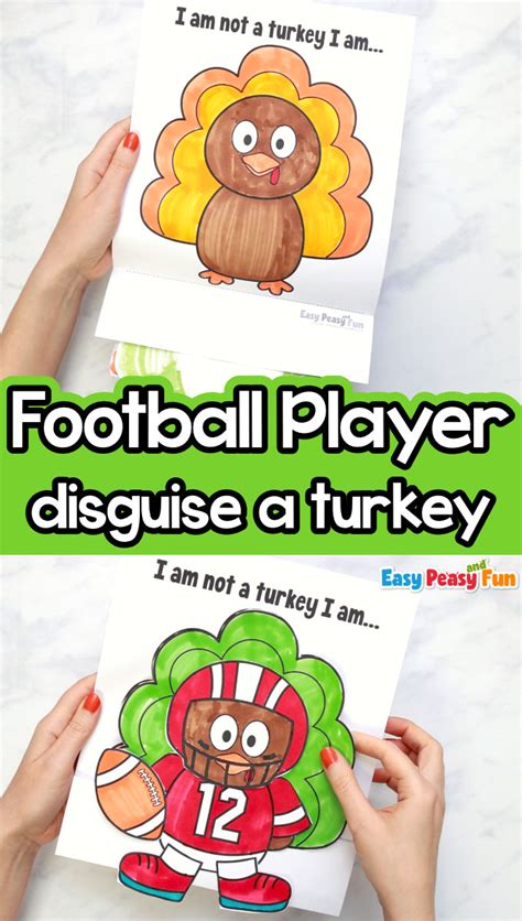 Turkey Disguise Football Player Templates