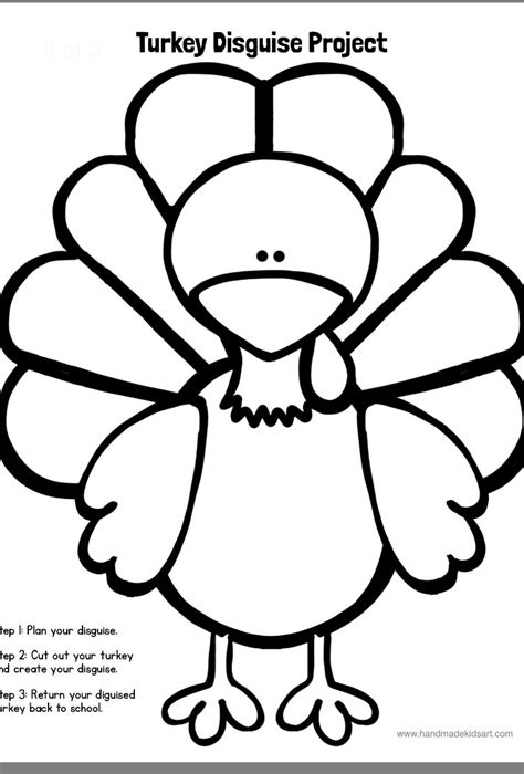 Turkey disguise template with a fun and quirky design