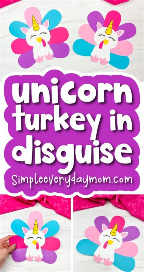 Turkey Disguise Unicorn Printable