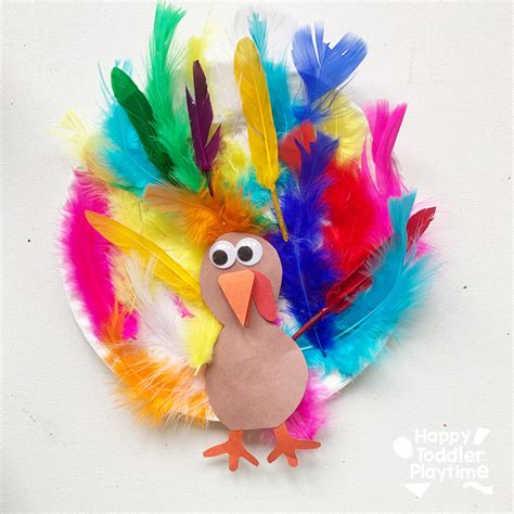 Turkey feather crafts for kids