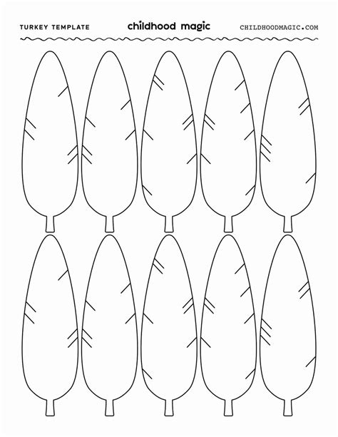 Turkey feather template materials