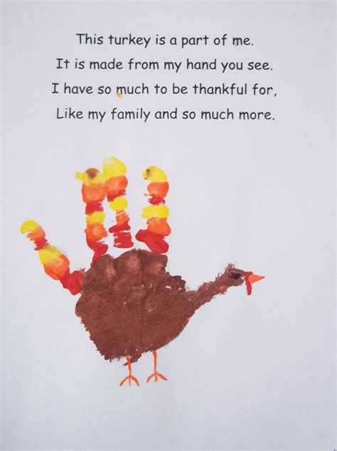 Turkey Handprint Poem for Toddlers