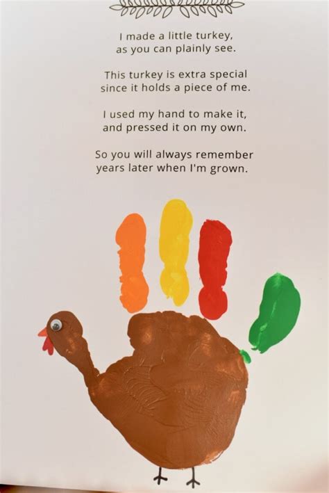 Turkey Handprint Poem Printables