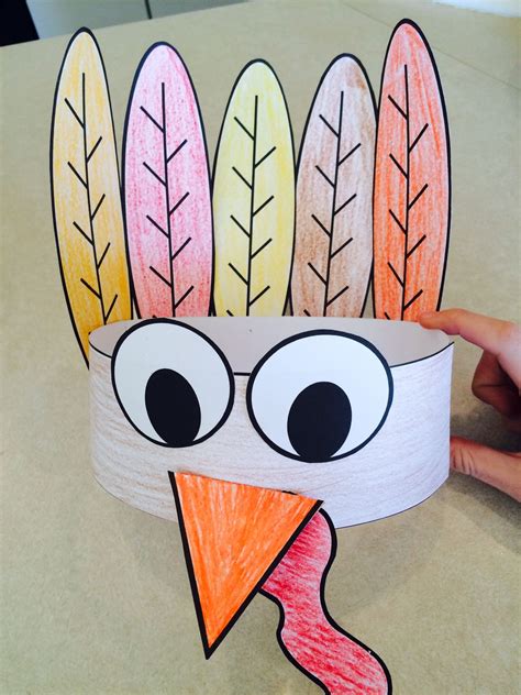 A turkey hat template for kids to print and decorate