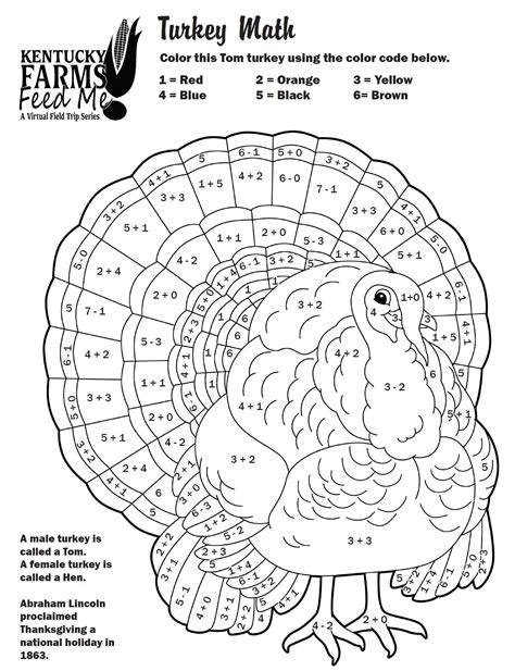 Turkey Math Exercise Template