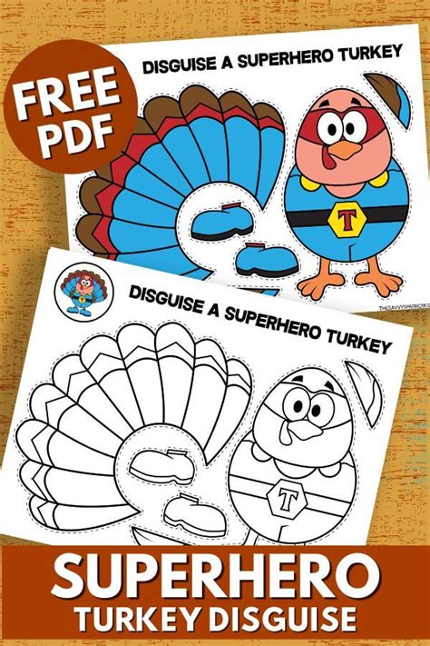 Turkey Superhero Disguise Printable