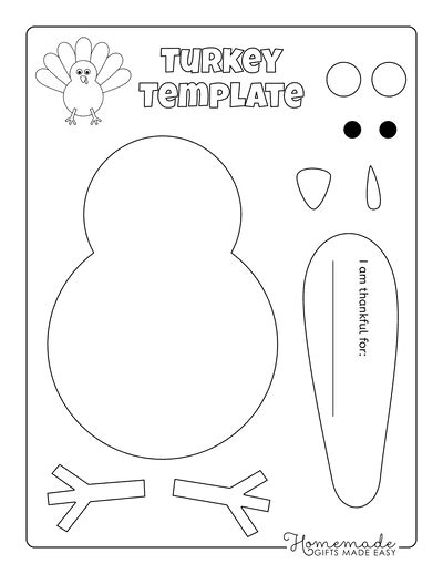 Turkey Template for Kids Art