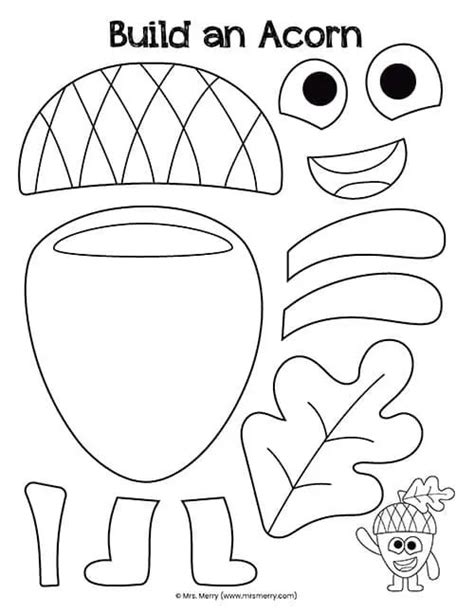 Turkey Template with acorns