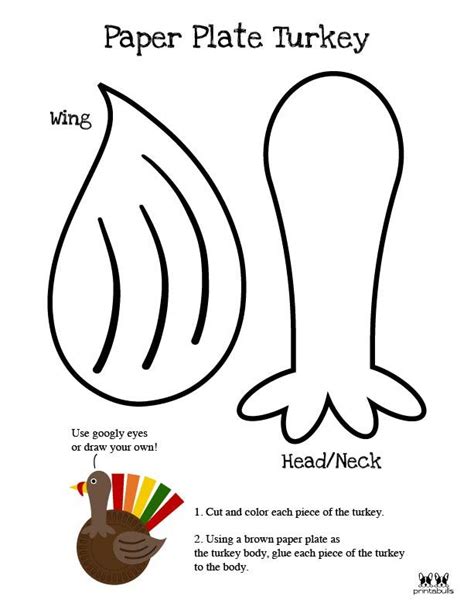 Turkey Wing Template Printable