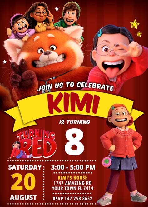 Kids Turning Red Invitations Template