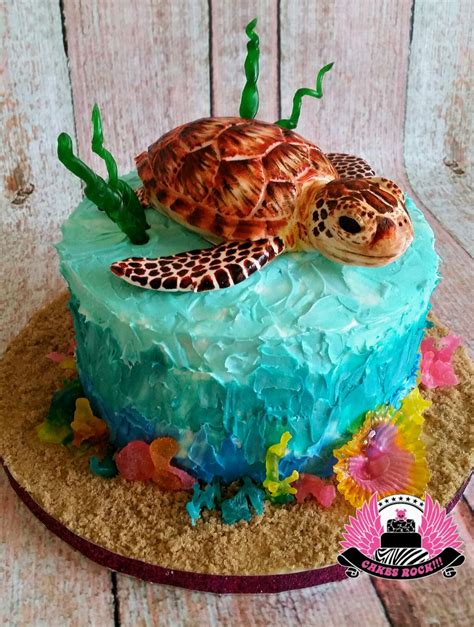 Turtle-themed Birthday Cake