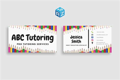 Tutor Business Card Template Examples