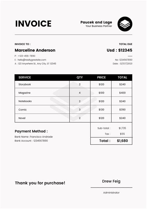 Tutoring Invoice Template