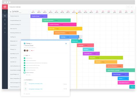 TV Production Gantt Chart Template