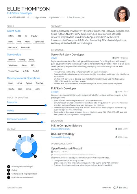 Two-column CV template with icons design