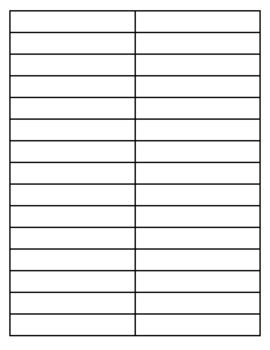 Two Column Table Template Example