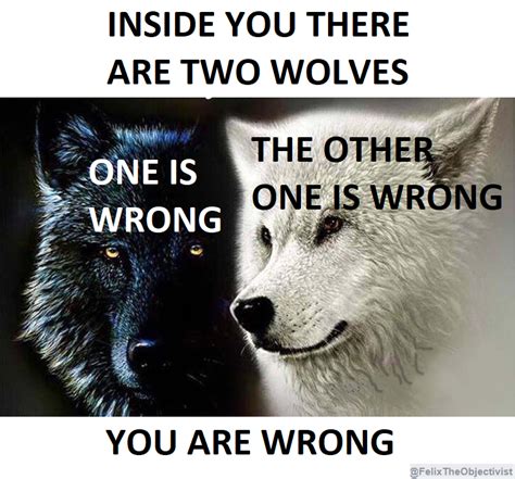 Example of the Two Wolves meme