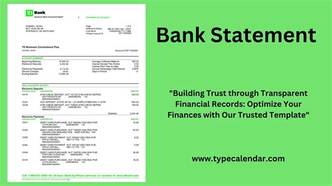 Types of Bank Statement Templates