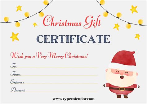 Types of Christmas Gift Certificates