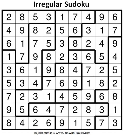 Types of Irregular Sudoku Puzzles