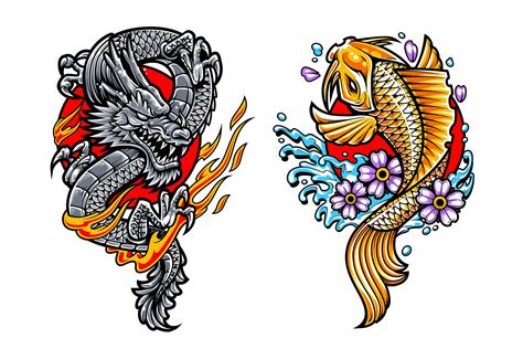 Types of Koi Dragon Tattoos