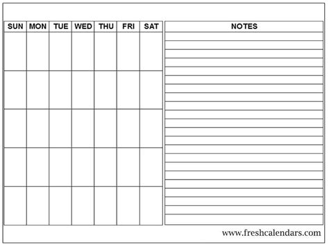 Types of lined calendar templates