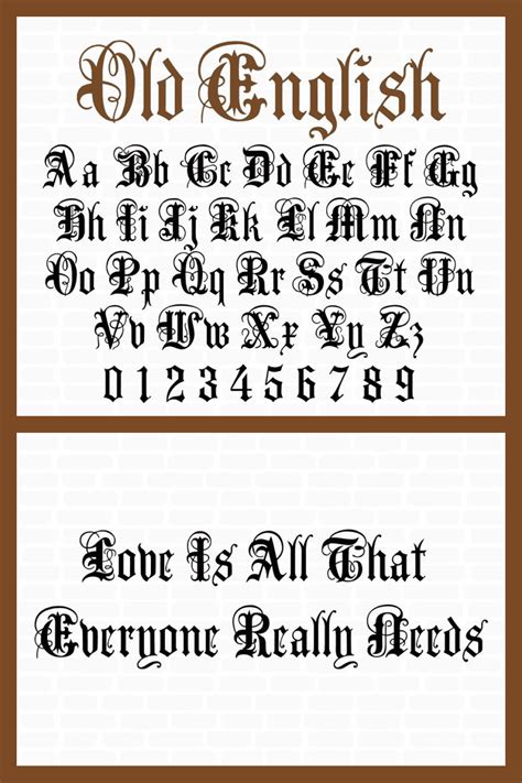 Types of Old English Fonts