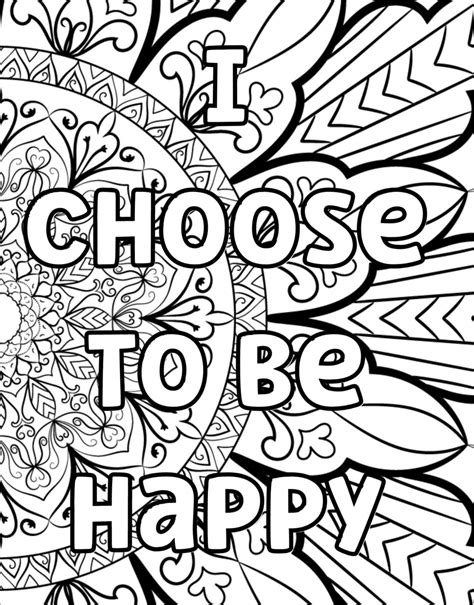 Types of Positive Affirmation Coloring Pages