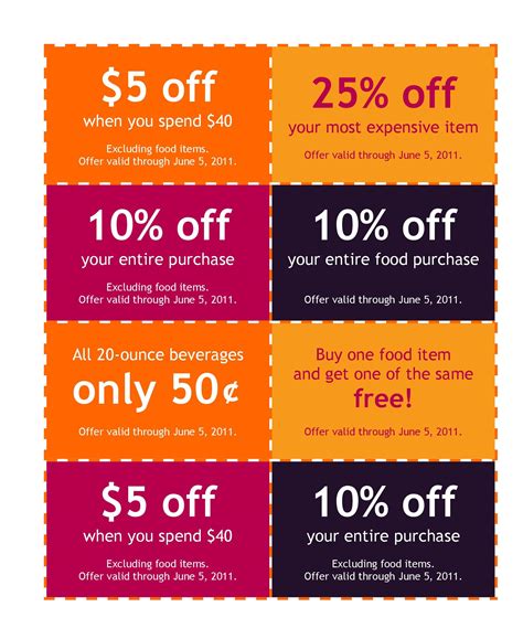 Common Types of Printable Coupons