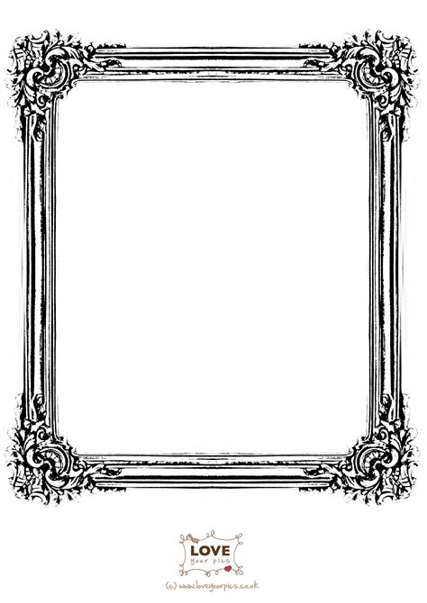 Variety of printable picture frames