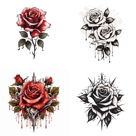 Types of rose tattoos