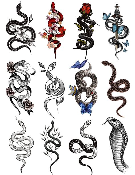 Types of snake tattoos