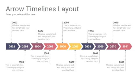 A screenshot of different types of timeline templates for Keynote presentations