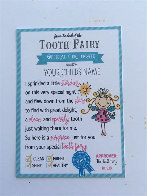 Types of Tooth Fairy Note Printables