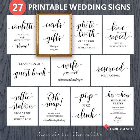 Types of Wedding Sign Templates