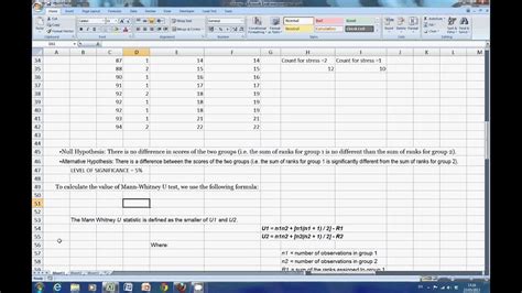 U-Test in Excel