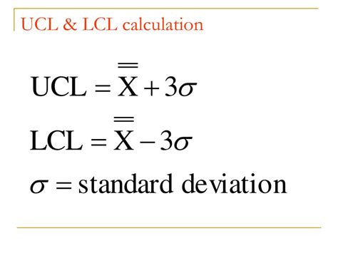 UCL and LCL Formula