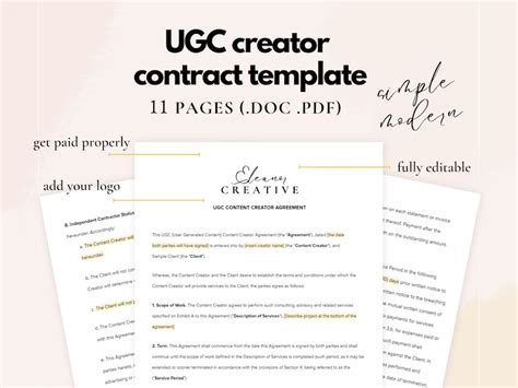 UGC Creator Contract Template Example