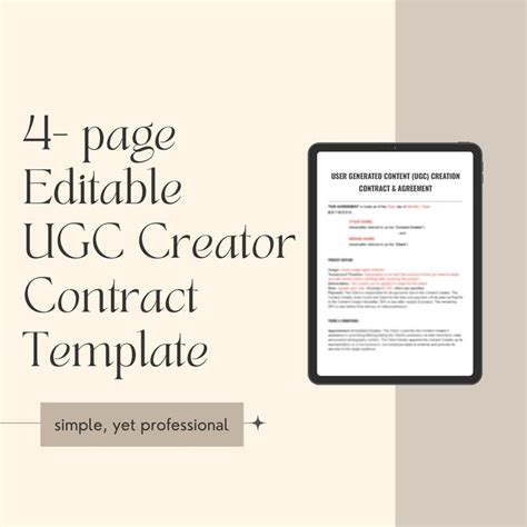 UGC Creator Contract Template Sample