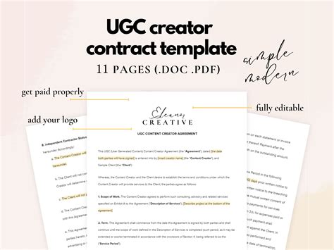 UGC Creator Contract Template