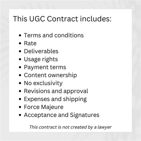 UGC Creator Contract Template Sample