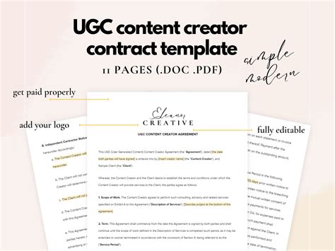 UGC Creator Contract Template Example