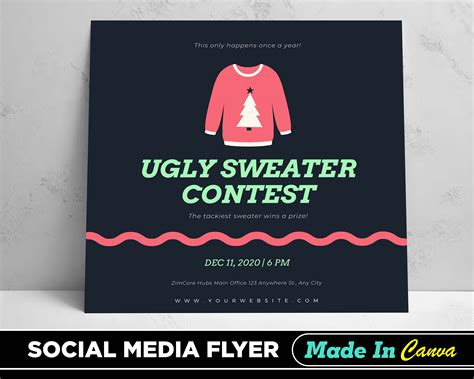 Ugly Sweater Contest Flyer Template