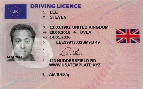 UK Drivers Licence Template