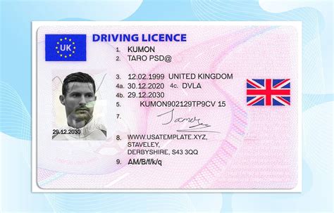 UK Drivers Licence Template