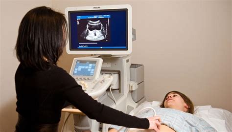 Ultrasound technologist at work